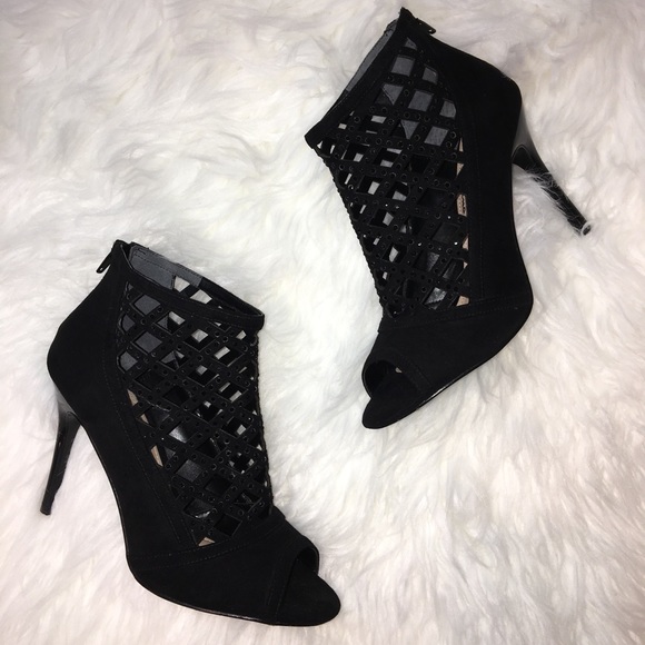Nina Peep Toe Booties 7 - Picture 1 of 6